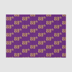 Purple, Faux Gold 88th (Eighty-Eighth) Event Tissue Paper