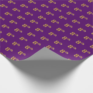 Purple, Faux Gold 8th (Eighth) Event Wrapping Paper