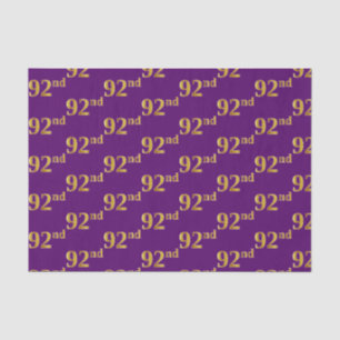Purple, Faux Gold 92nd (Ninety-Second) Event Tissue Paper