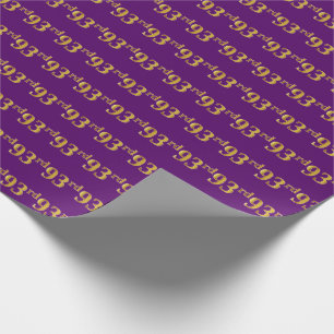 Purple, Faux Gold 93rd (Ninety-Third) Event Wrapping Paper