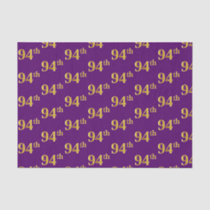 Purple, Faux Gold 94th (Ninety-Fourth) Event Tissue Paper