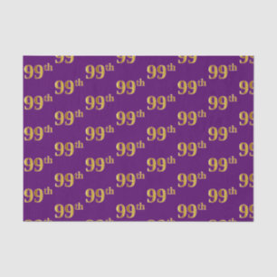 Purple, Faux Gold 99th (Ninety-Ninth) Event Tissue Paper