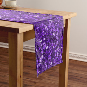 Purple Faux Mosaic Glass Medium Table Runner