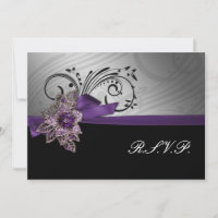 Purple FAUX ribbon vintage brooch Wedding