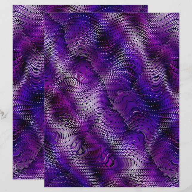 Purple Faux Snakeskin Scrapbook Paper 2-Sided Page (Front/Back)