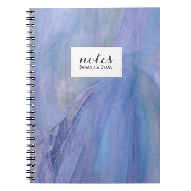 Purple Faux Stained Glass Personalized Watercolor Notebook (Front)