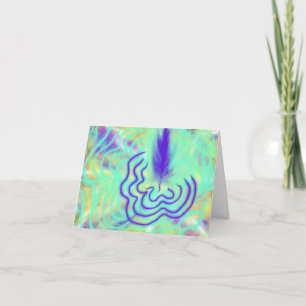 Purple Feather Wave Modern Prophetic Art Thank You Card