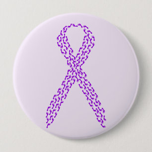 Purple Feet Awareness Ribbon 4 Inch Round Button