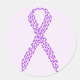 Purple Feet Awareness Ribbon Classic Round Sticker