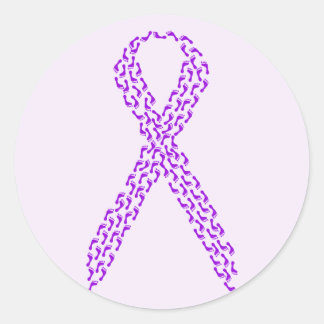 Purple Feet Awareness Ribbon Classic Round Sticker