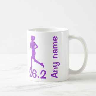 Purple Female Marathon Runner Mug 26.2 miles