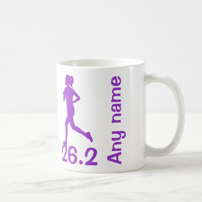 Purple Female Marathon Runner Mug 26.2 miles (Right)