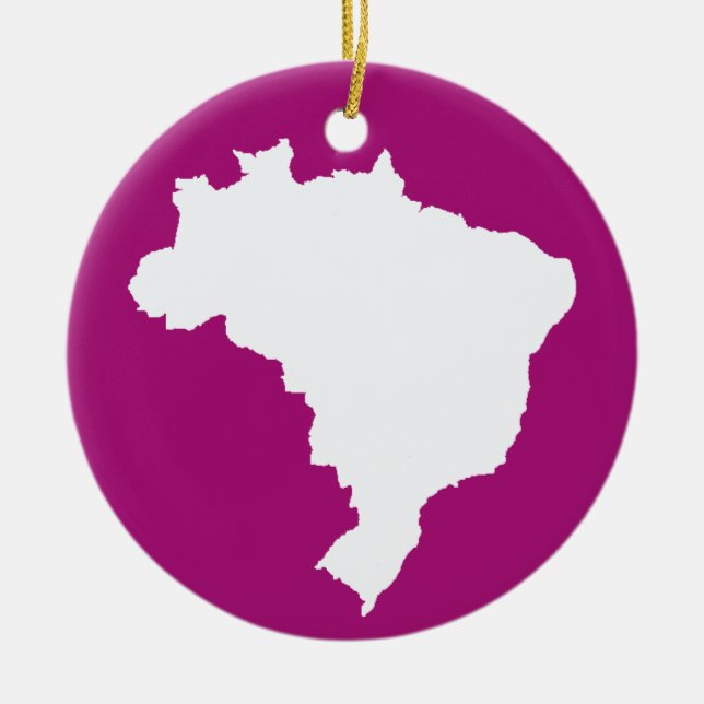 Purple Festive Brazil at Emporio Moffa Ceramic Ornament (Front)