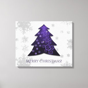 Purple Festive Christmas Tree Canvas Print