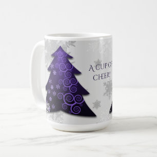 Purple Festive Christmas Tree Coffee Mug