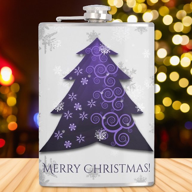 Purple Festive Christmas Tree Flask (Purple Festive Christmas Tree Flask)