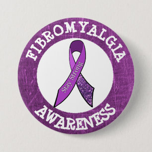 Purple  Fibromyalgia Awareness Ribbon Button