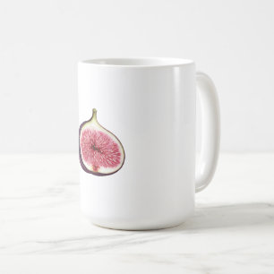 Purple Fig Fruit Cutaway Illustration Coffee Mug