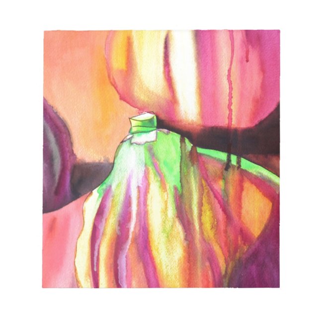 Purple Figs original watercolor art drip painting Notepad (Front)