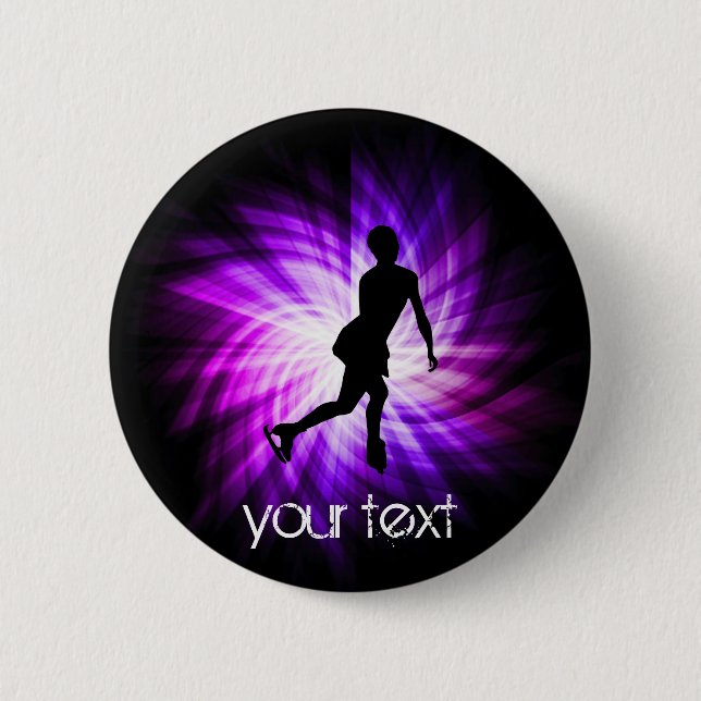 Purple Figure Skating 2 Inch Round Button (Front)