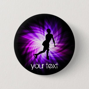 Purple Figure Skating 2 Inch Round Button