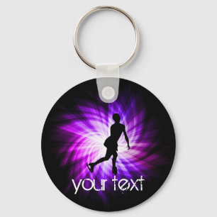 Purple Figure Skating Keychain