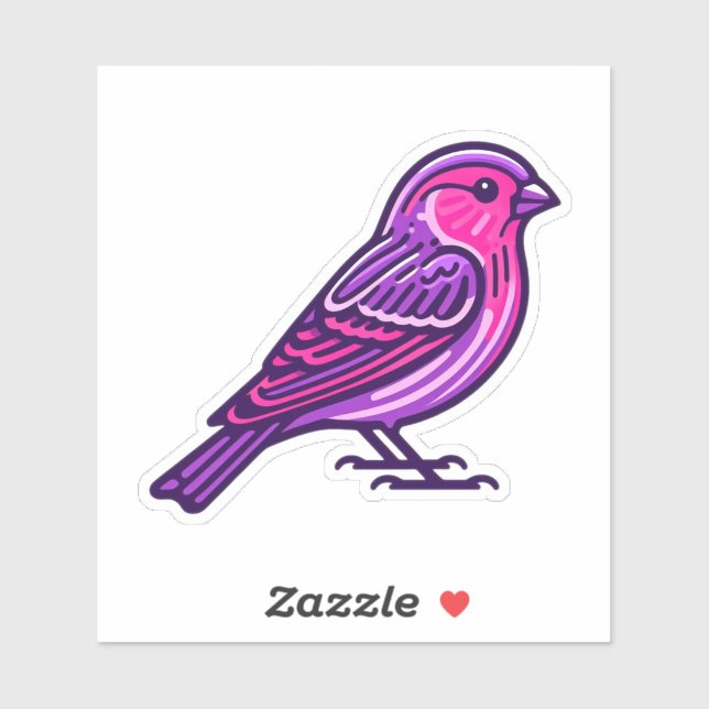 Purple Finch bird Custom-Cut Vinyl Sticker (Sheet)