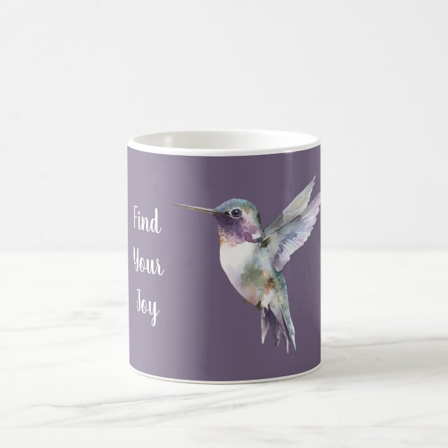 Purple Find Joy Hummingbird Coffee Mug (Center)