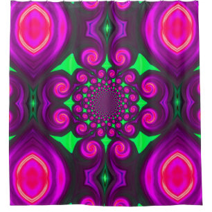 Purple Fire Swirls Shower Curtain