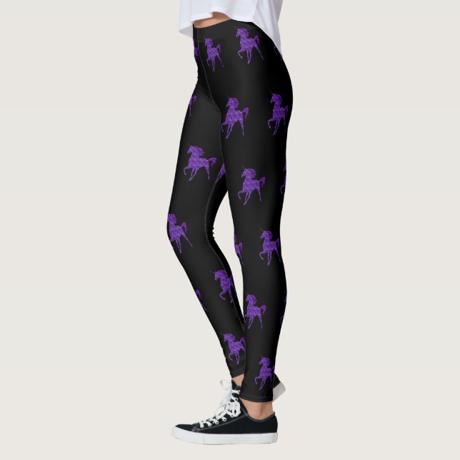 Purple Fire Unicorn Leggings (Left)