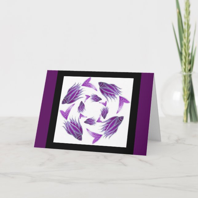 Purple Fish Circling Card (Front)