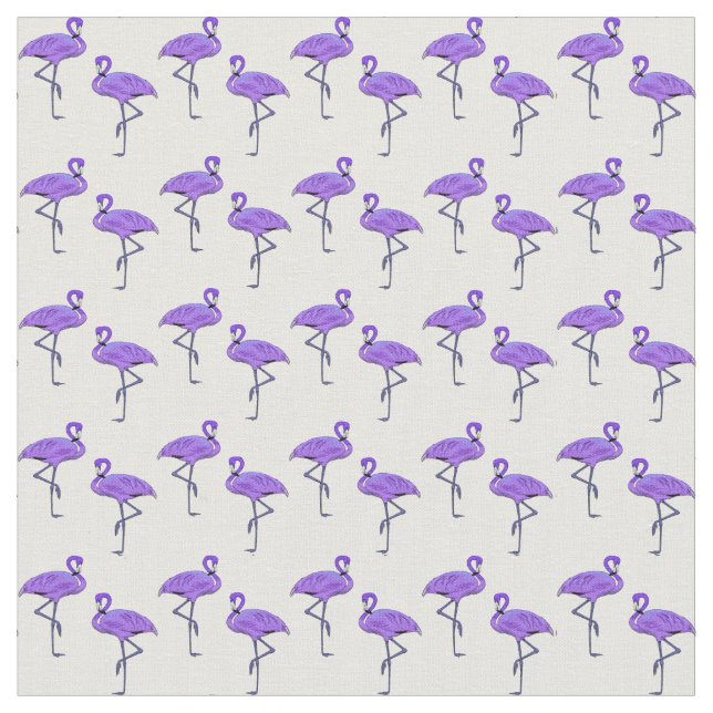 Purple Flamingos Pattern Fabric (Close Up)