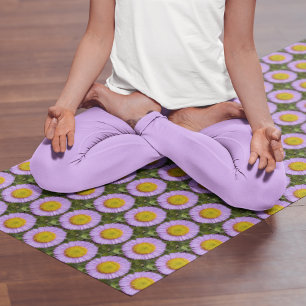 Purple Fleabane Daisy Floral Pattern Yoga Mat