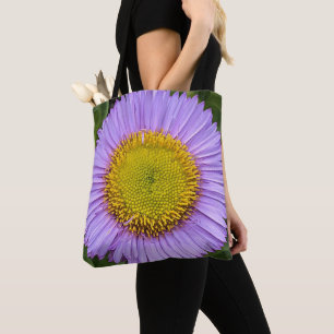 Purple Fleabane Daisy Floral Tote Bag