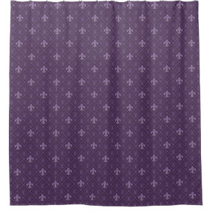 Purple Fleur de Lis Pattern Bathroom Decor