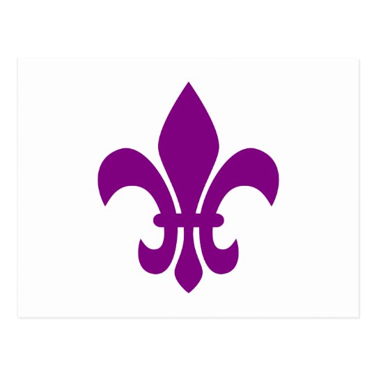 Purple Fleur de Lis Postcard