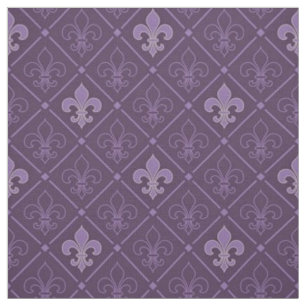 Purple Fleur de Lis Seamless Pattern Fabric