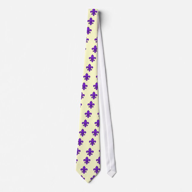 Purple Fleur de lis - Tie (Front)