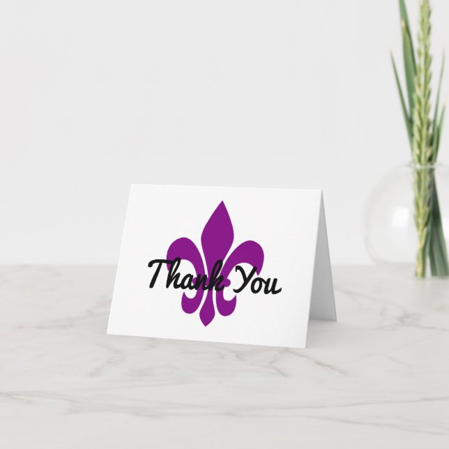 Purple Fleur de Lys Thank You (Front)