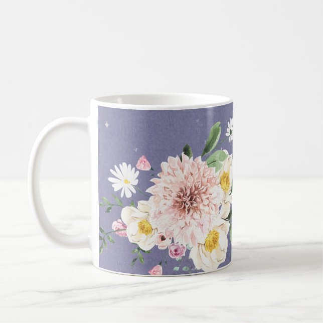 Purple, Fleurs Café Tee Mug Drinkware (Gauche)