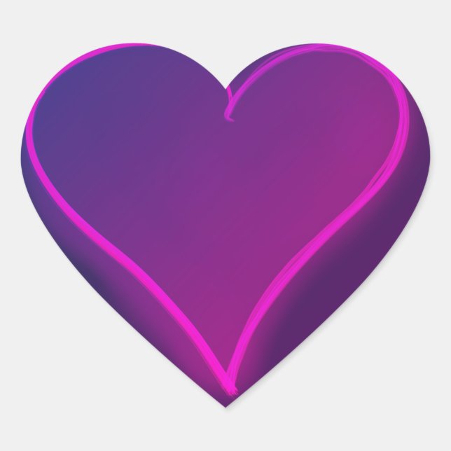 Purple Floating Heart Sticker (Front)
