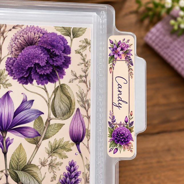 Purple Floral  (Recipe divider tab labels)