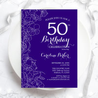 Purple Floral 50th Birthday Party