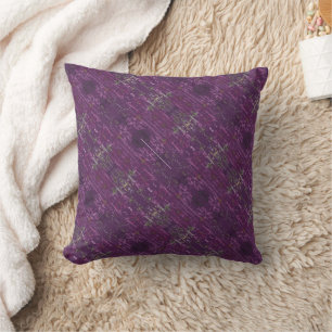 Purple Floral Abstract Throw Pillow