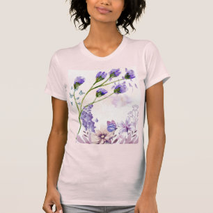 Purple Floral Aesthetic Women's T-Shirt Watercol