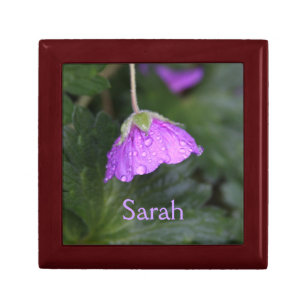 Purple Floral And Name Gift Box