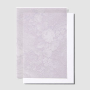 Purple Floral and Swirls Vellum Invitations