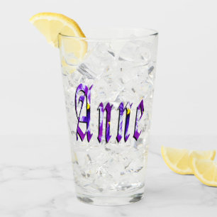 Purple Floral Anne Name, Glass