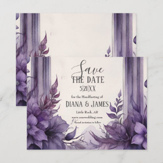Purple Floral Arch Pagan Handfasting Save The Date