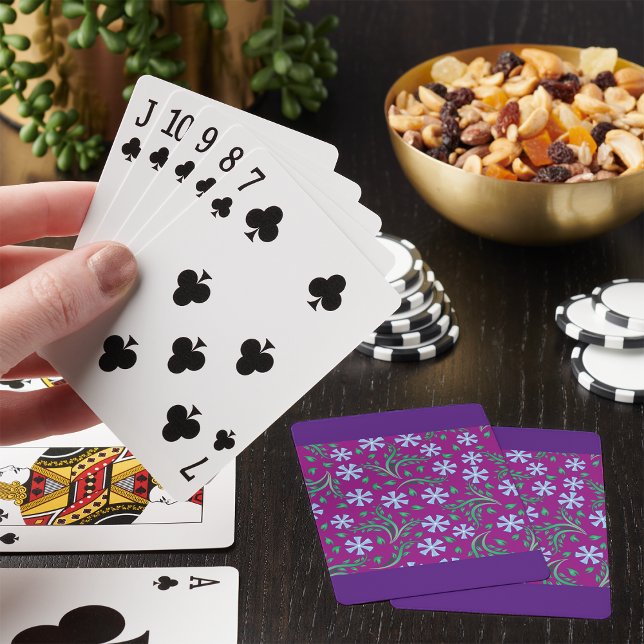Purple Floral Art Playing Cards (Creator Uploaded)